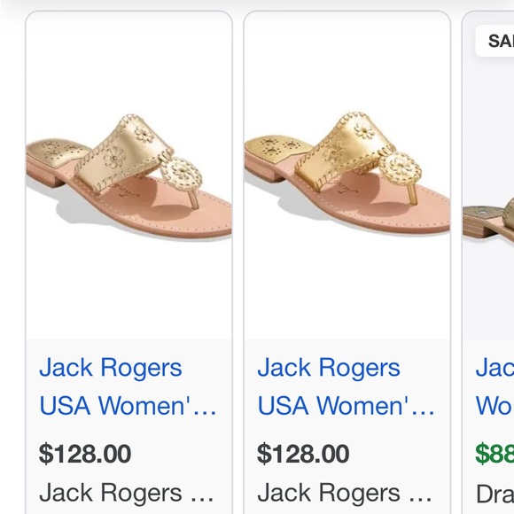 Jack Rogers Hamptons Flat gold size 8m sandals EUC - Picture 12 of 13